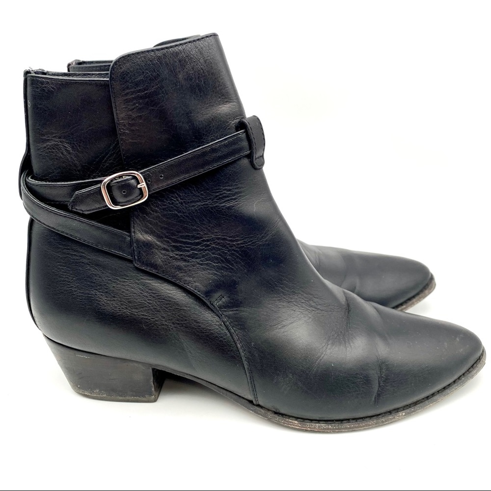 Thursday Black Leather Ankle Boots